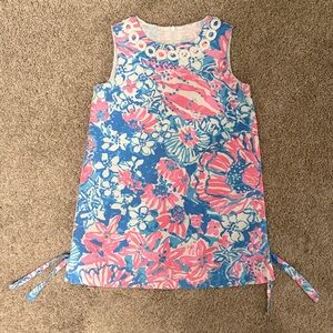 Lilly Pulitzer Vibrant Pink and Blue Floral Tank Dress